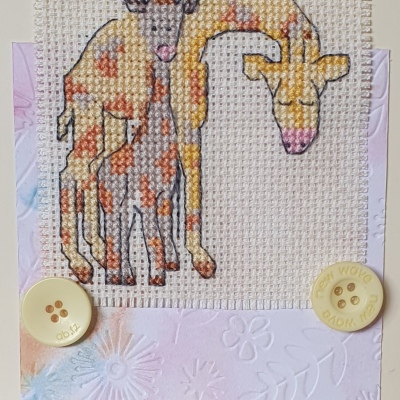 Mother and Baby Giraffe Card